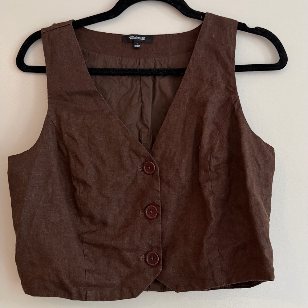 Brown madewell vest button up